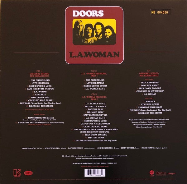 Back Cover: The Doors – L.A. Woman: 50th Anniversary (Deluxe Edition 4-LP Vinyl) Vinyl LP | Relix