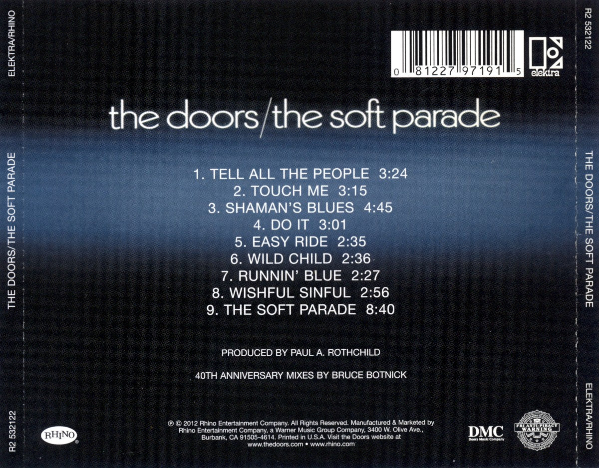 Back Cover: The Doors – The Soft Parade CD | Relix