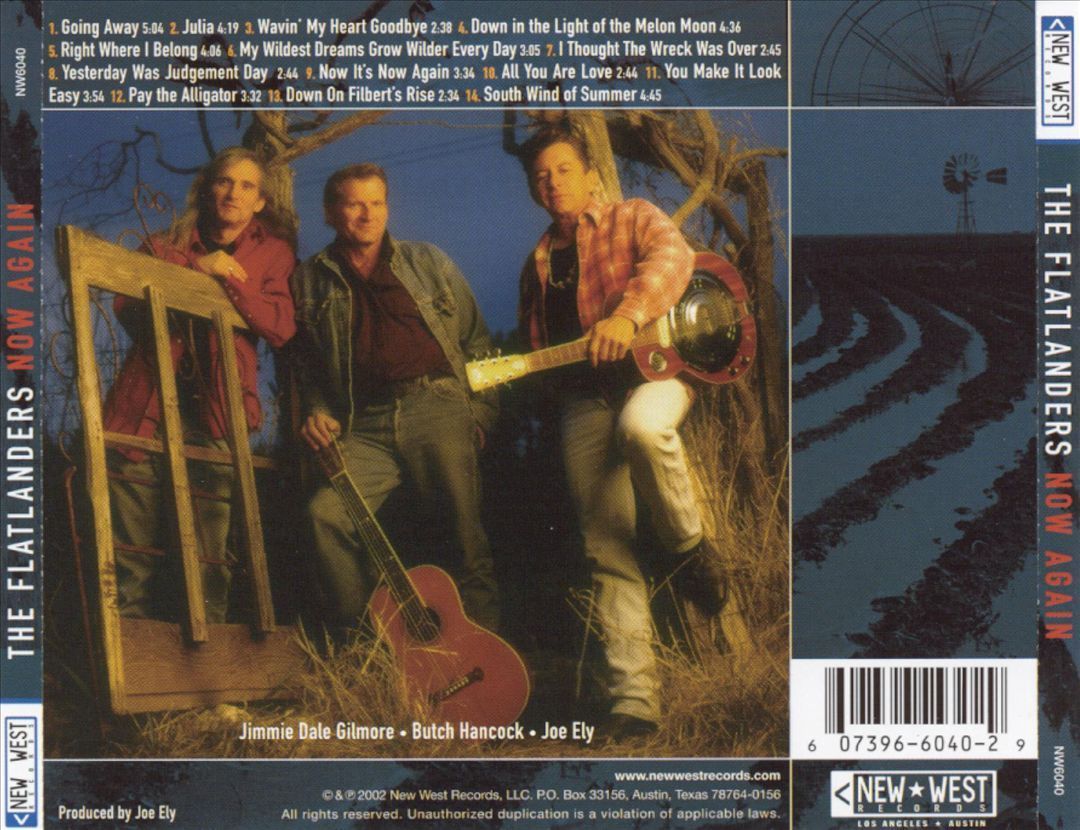 Back Cover: The Flatlanders – Now Again CD | Relix