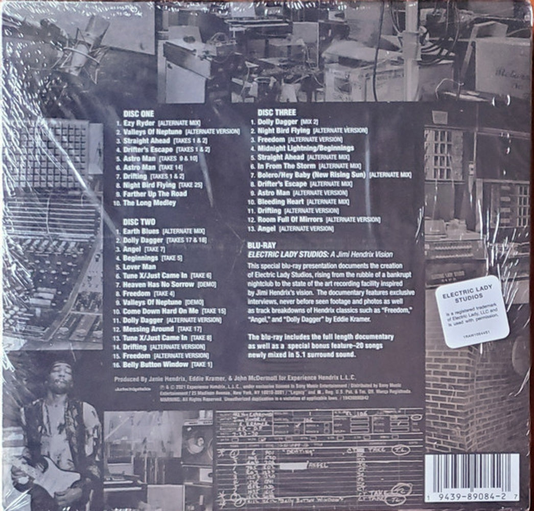 Back Cover: The Jimi Hendrix Experience – Electric Lady Studios: A Jimi Hendrix Vision [3CD/Blu-ray]  (2-CD) CD | Relix