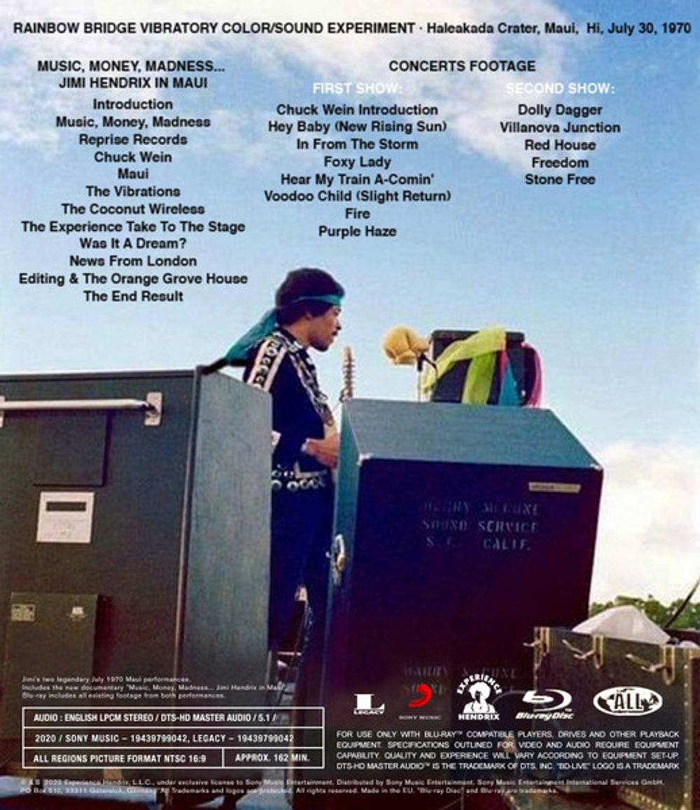 Back Cover: The Jimi Hendrix Experience – Live In Maui (3LP/Blu-ray) Vinyl LP | Relix