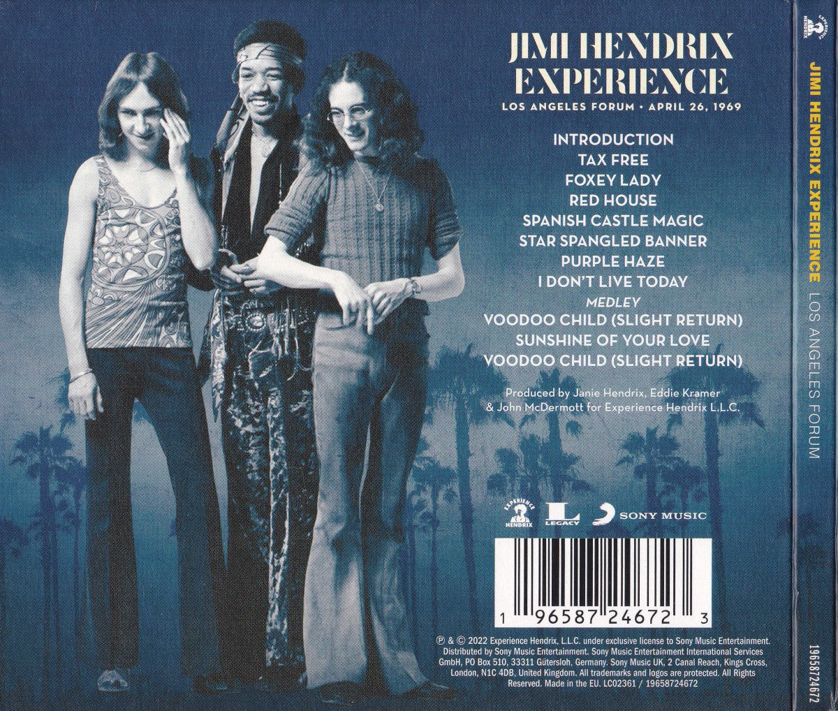 Back Cover: The Jimi Hendrix Experience – Los Angeles Forum - April 26, 1969 CD | Relix