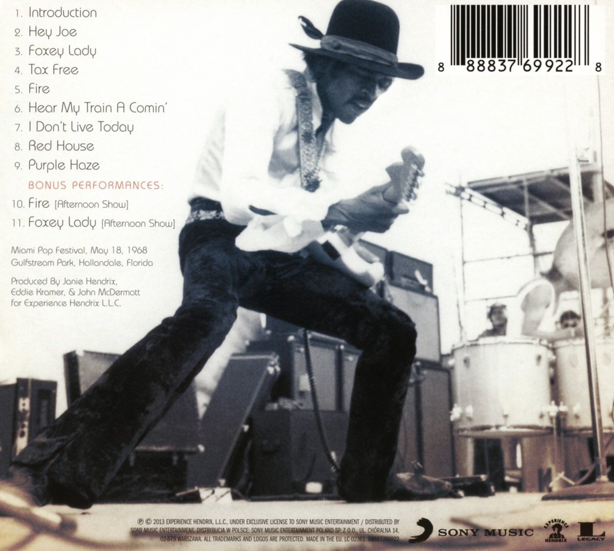 Back Cover: The Jimi Hendrix Experience – Miami Pop Festival CD | Relix