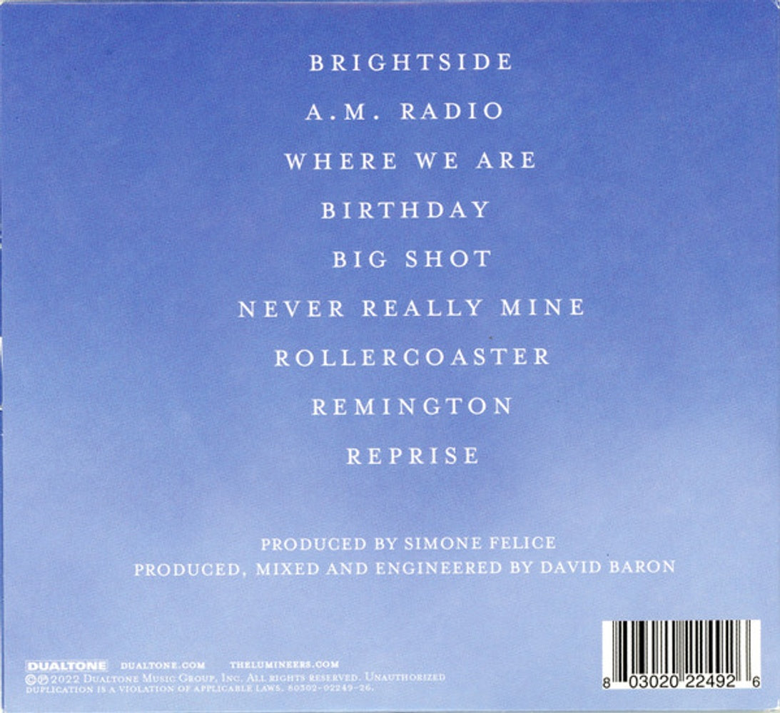 Back Cover: The Lumineers – Brightside CD | Relix
