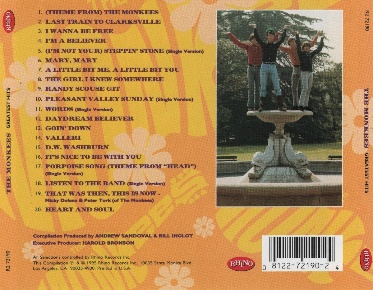 Back Cover: The Monkees – Greatest Hits CD | Relix