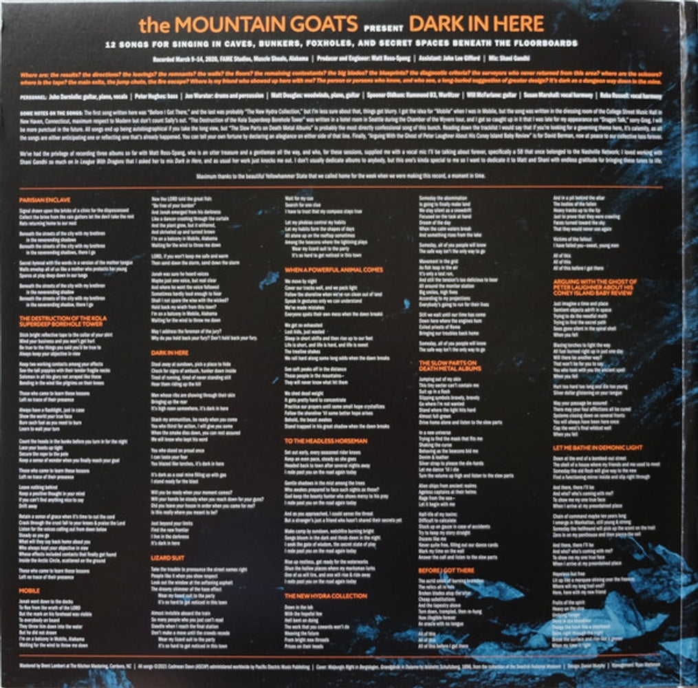 Back Cover: The Mountain Goats – Dark In Here Vinyl LP | Relix