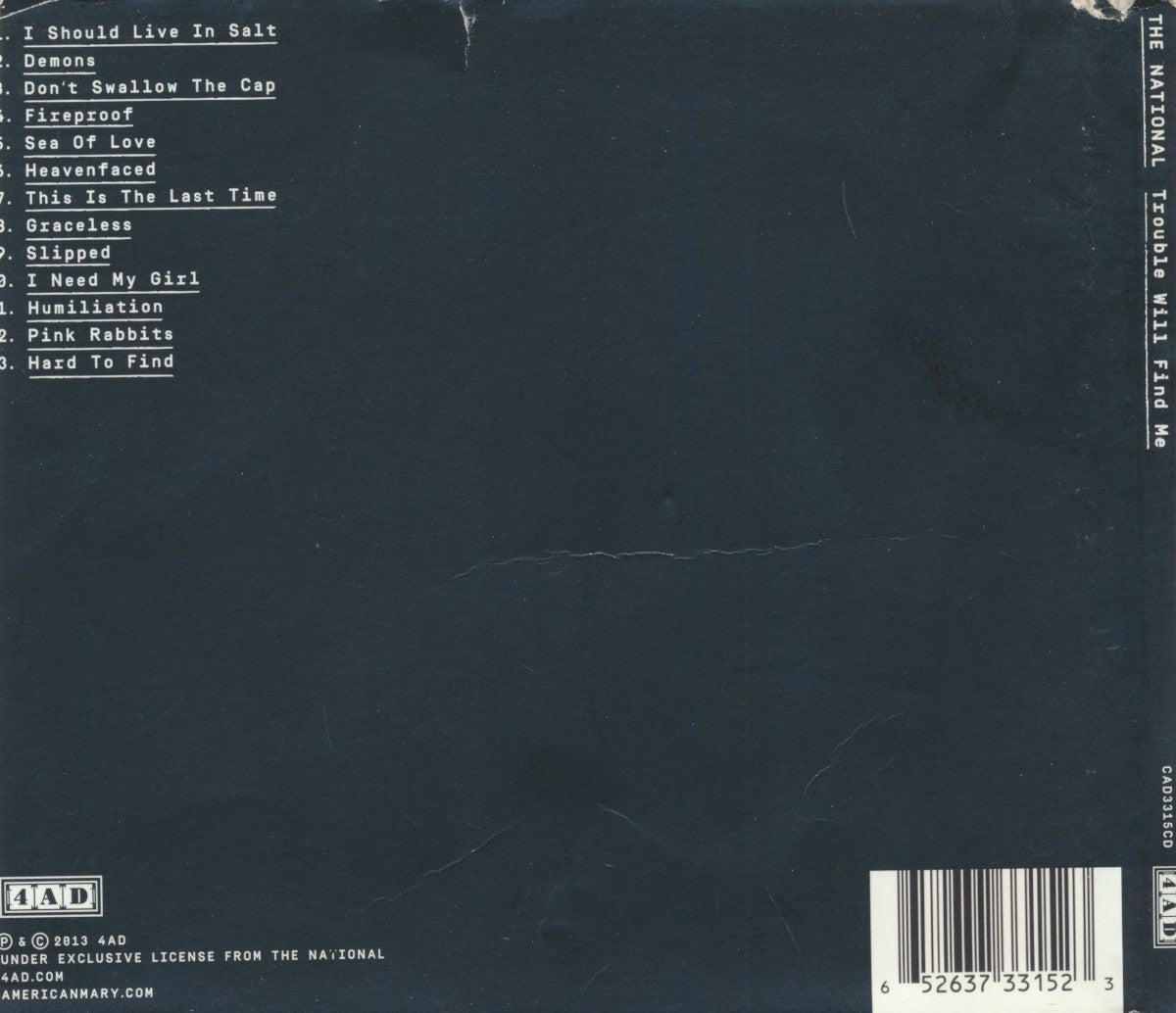 Back Cover: The National – Trouble Will Find Me CD | Relix