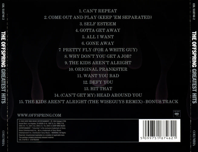 Back Cover: The Offspring – Greatest Hits (Import CD) CD | Relix