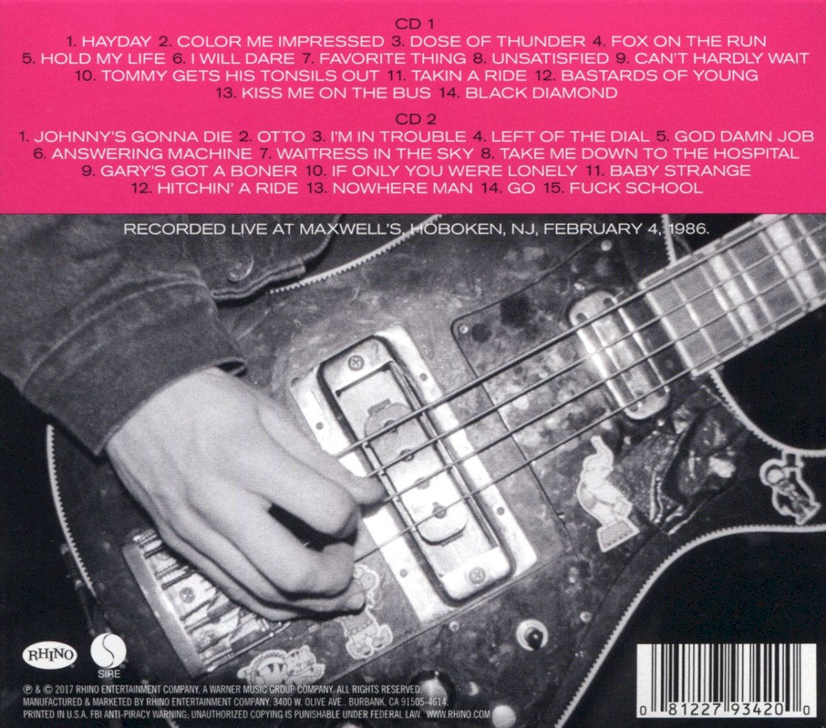 Back Cover: The Replacements – For Sale: Live At Maxwell's 1986 (2-CD) CD | Relix