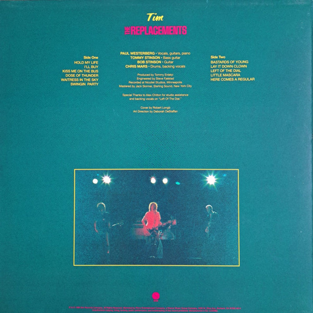 Back Cover: The Replacements – Tim (SYEOR 2017 Exclusive LP Vinyl) Vinyl LP | Relix