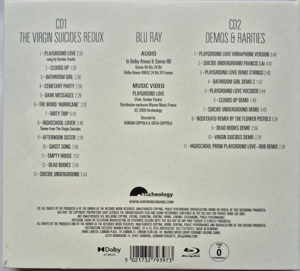 Back Cover: The Virgin Suicides Redux (CD) CD | Relix