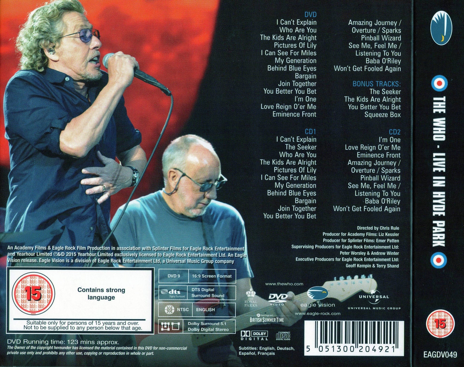 Back Cover: The Who – Live In Hyde Park CD | Relix
