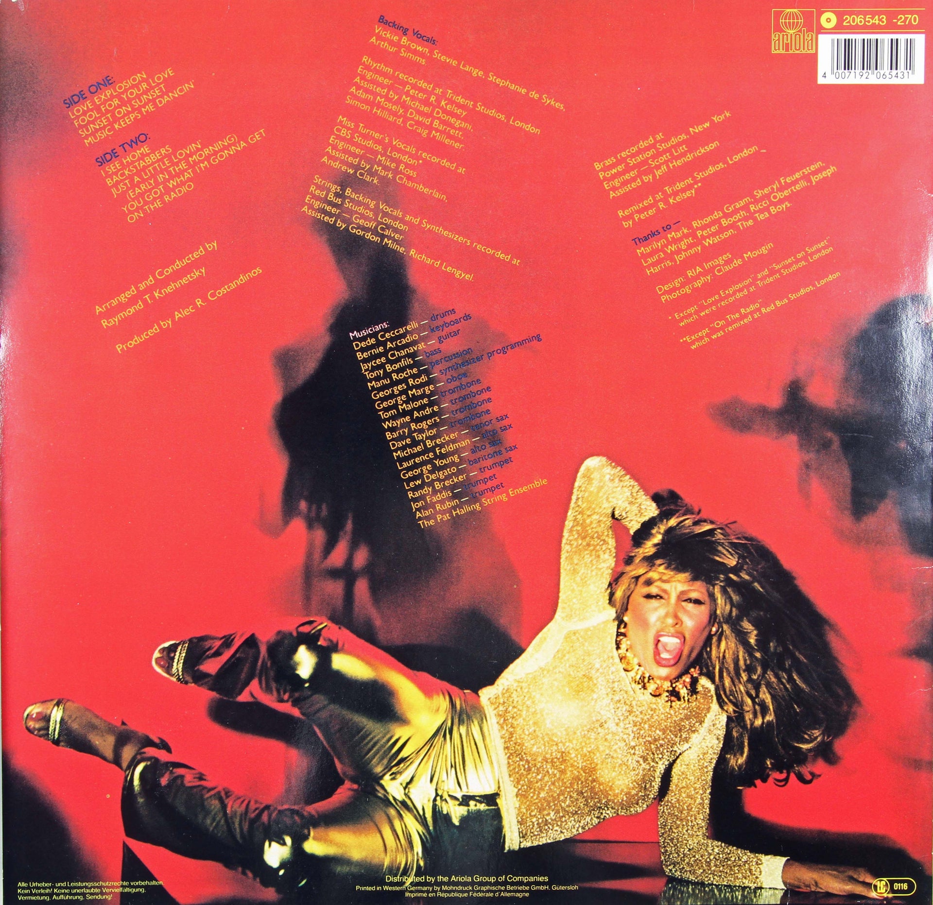 Back Cover: Tina Turner – Love Explosion Vinyl LP | Relix