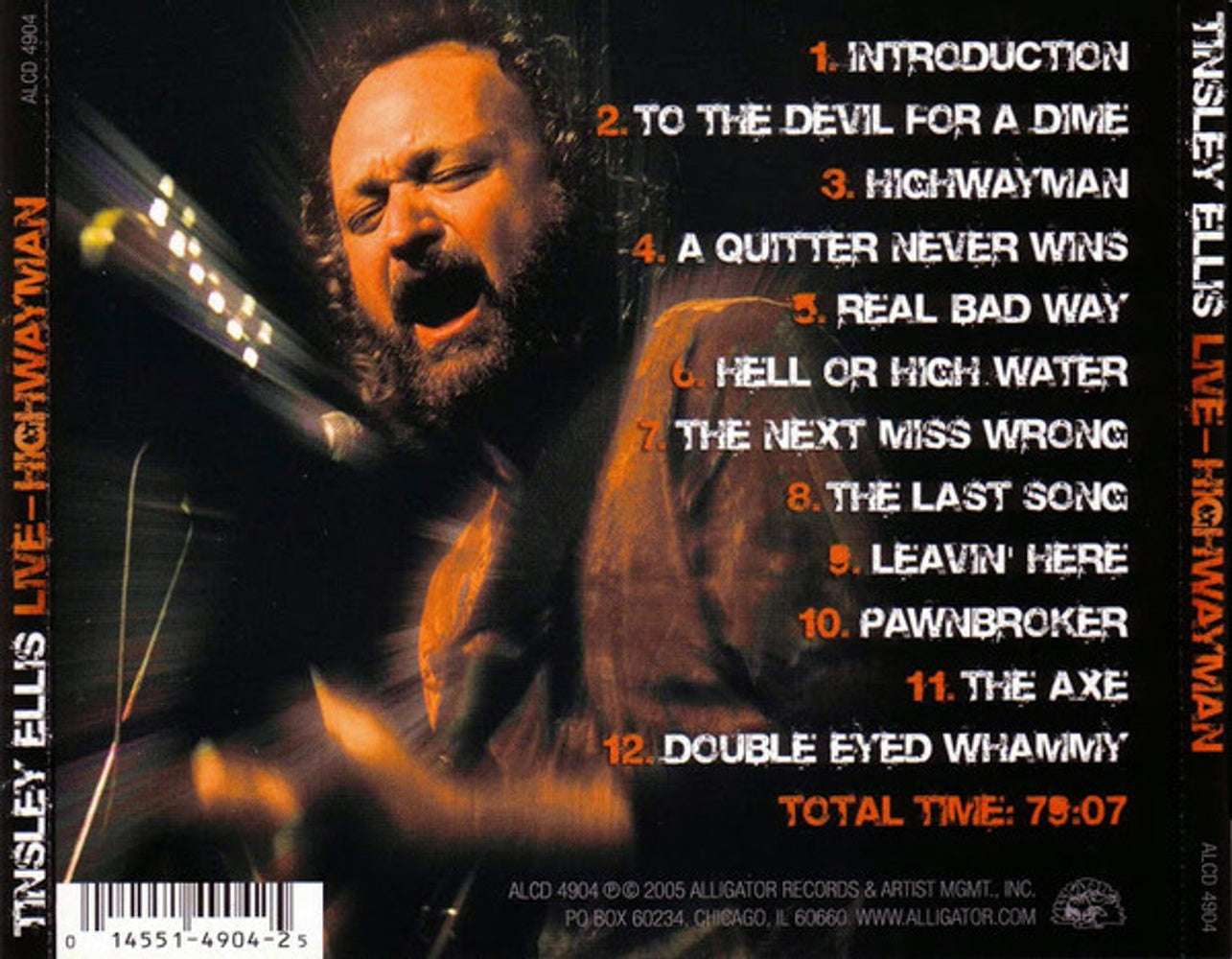 Back Cover: Tinsley Ellis – Live! Highwayman CD | Relix