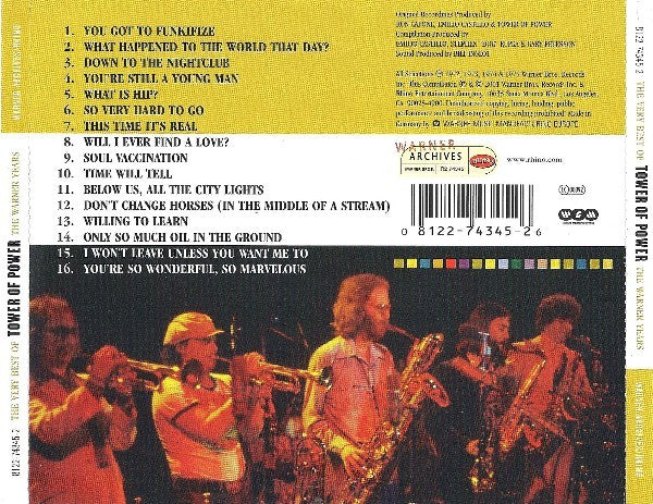 Back Cover: Tower Of Power – Very Best of Tower of Power: The Warner Years CD | Relix