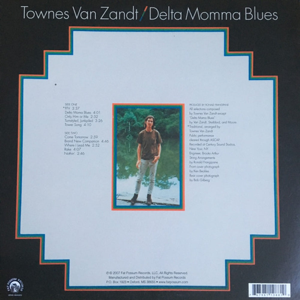 Back Cover: Townes Van Zandt – Delta Momma Blues (180 Gram LP Vinyl) Vinyl LP | Relix