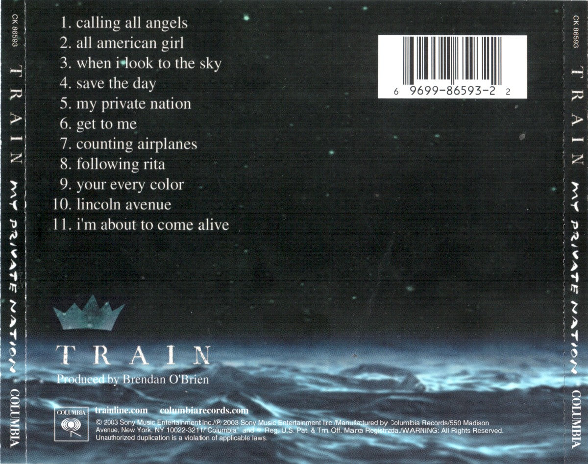 Back Cover: Train – My Private Nation Vinyl LP | Relix