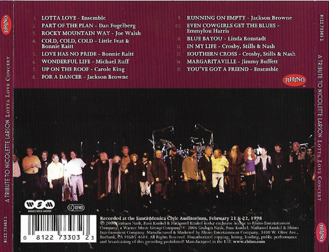 Back Cover: Tribute To Nicolette Larson – Tribute to Nicolette Larson: Lotta Love Concert CD | Relix
