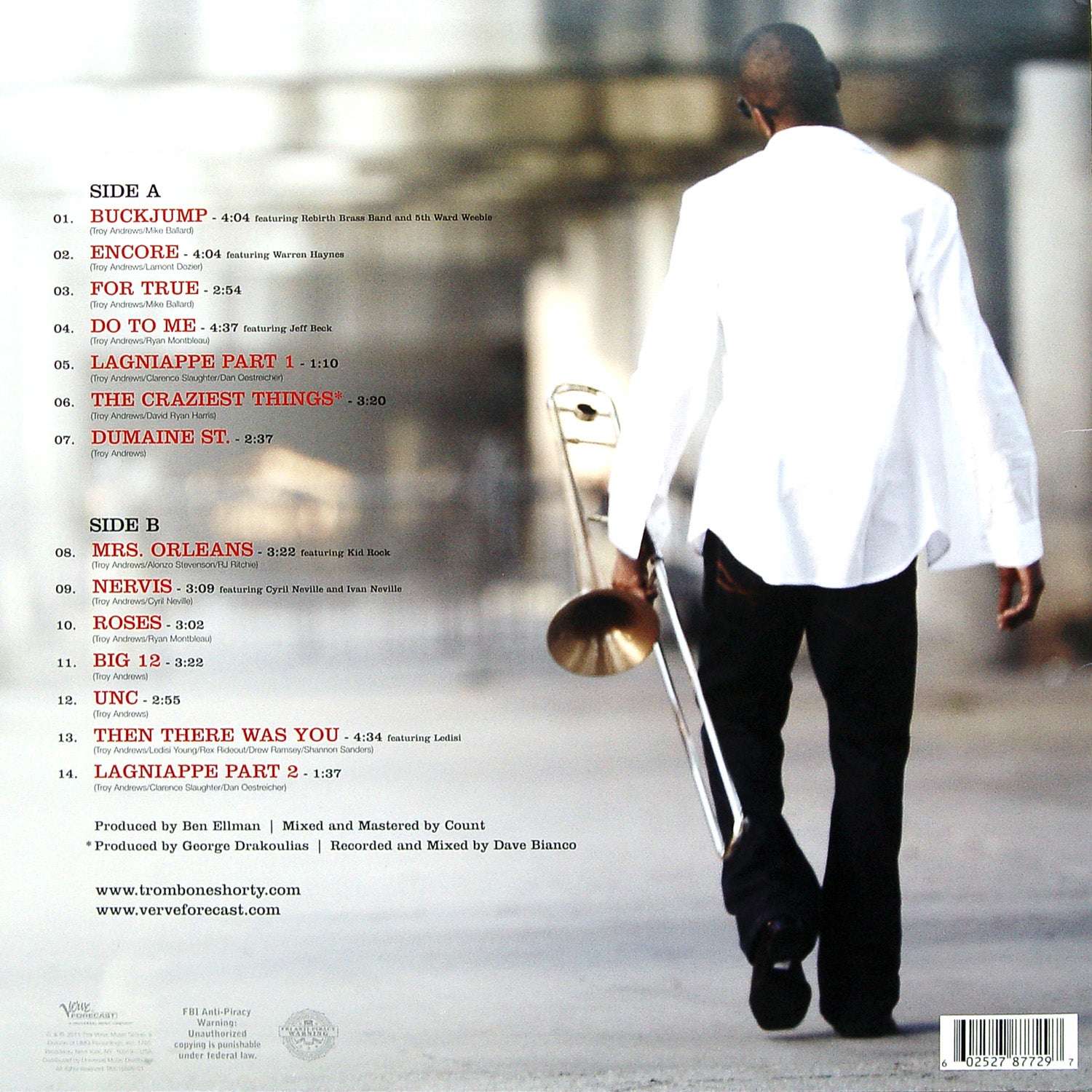 Back Cover: Trombone Shorty – For True Vinyl LP | Relix