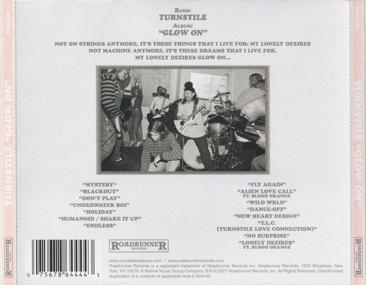 Back Cover: Turnstile – Glow On CD | Relix