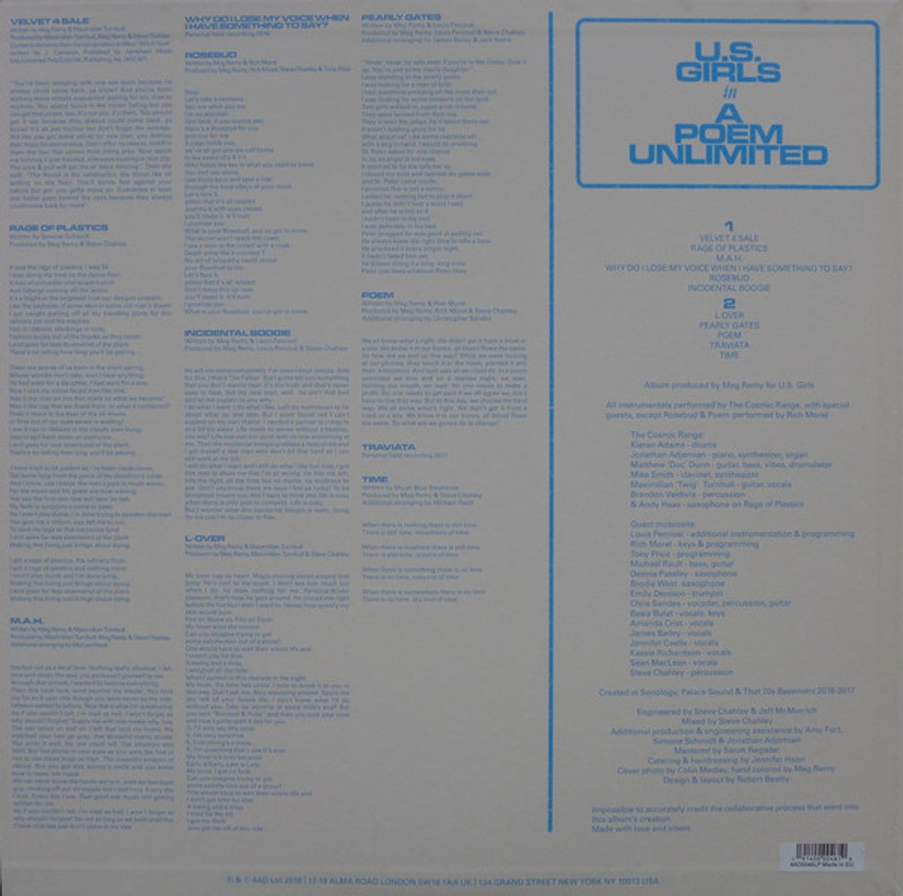 Back Cover: U.S. Girls – In A Poem Unlimited Vinyl LP | Relix