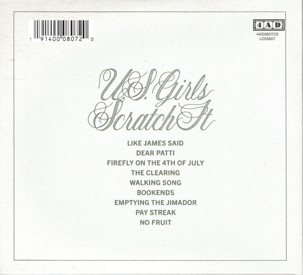 Back Cover: U.S. Girls – Scratch It CD | Relix
