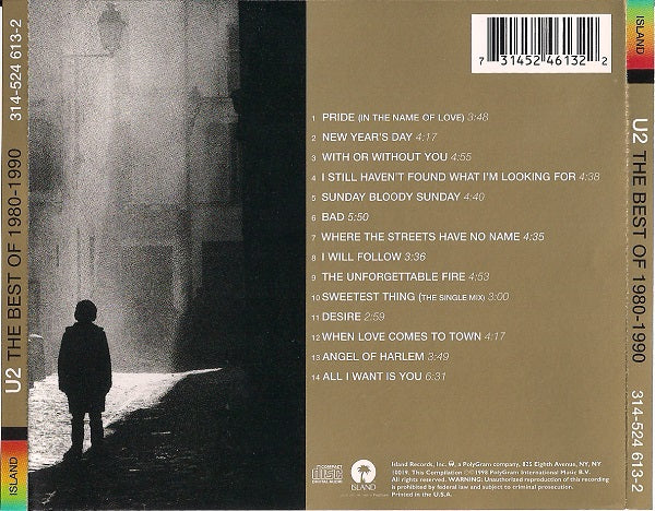 Back Cover: U2 – The Best Of 1980-1990 CD | Relix