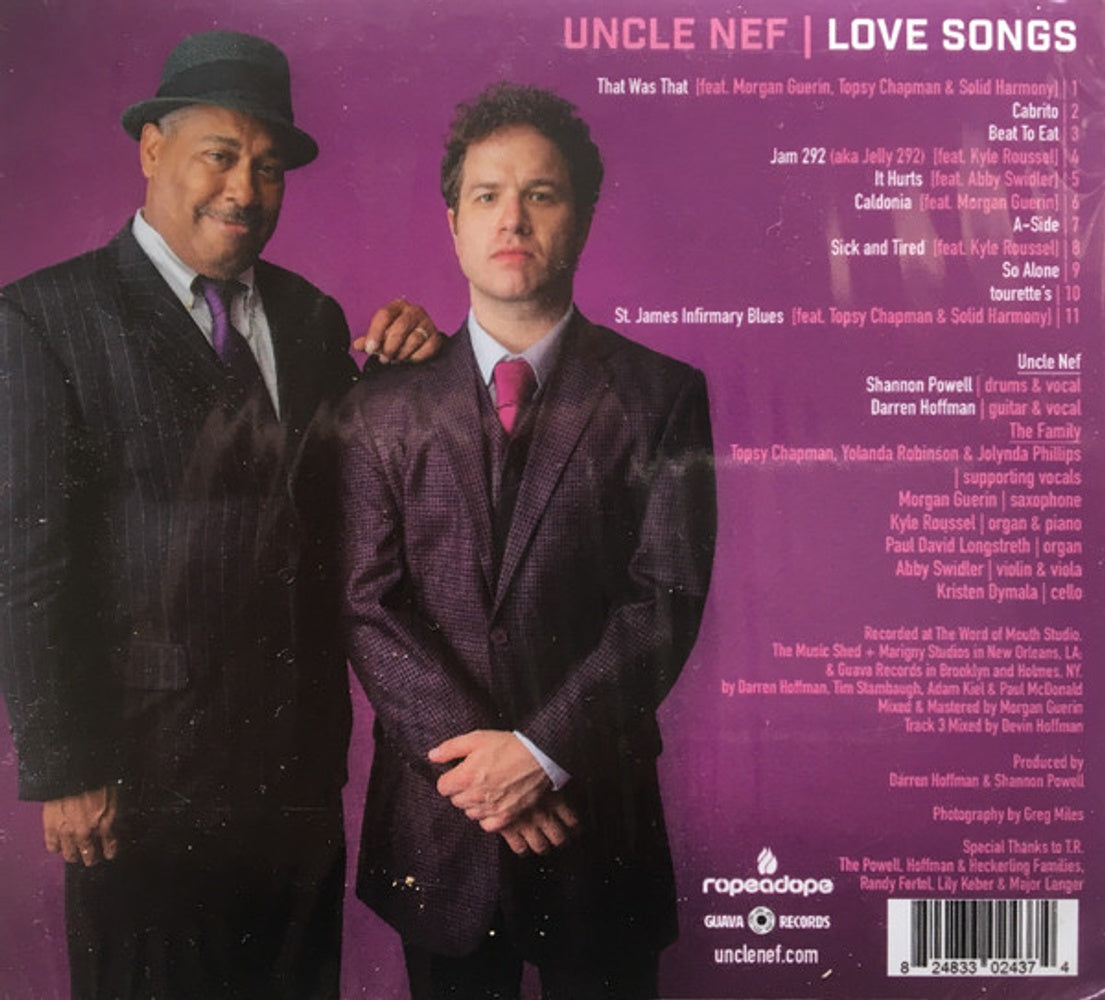 Back Cover: Uncle Nef – Love Songs CD | Relix