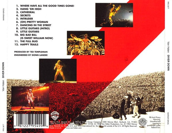 Back Cover: Van Halen – Diver Down CD | Relix