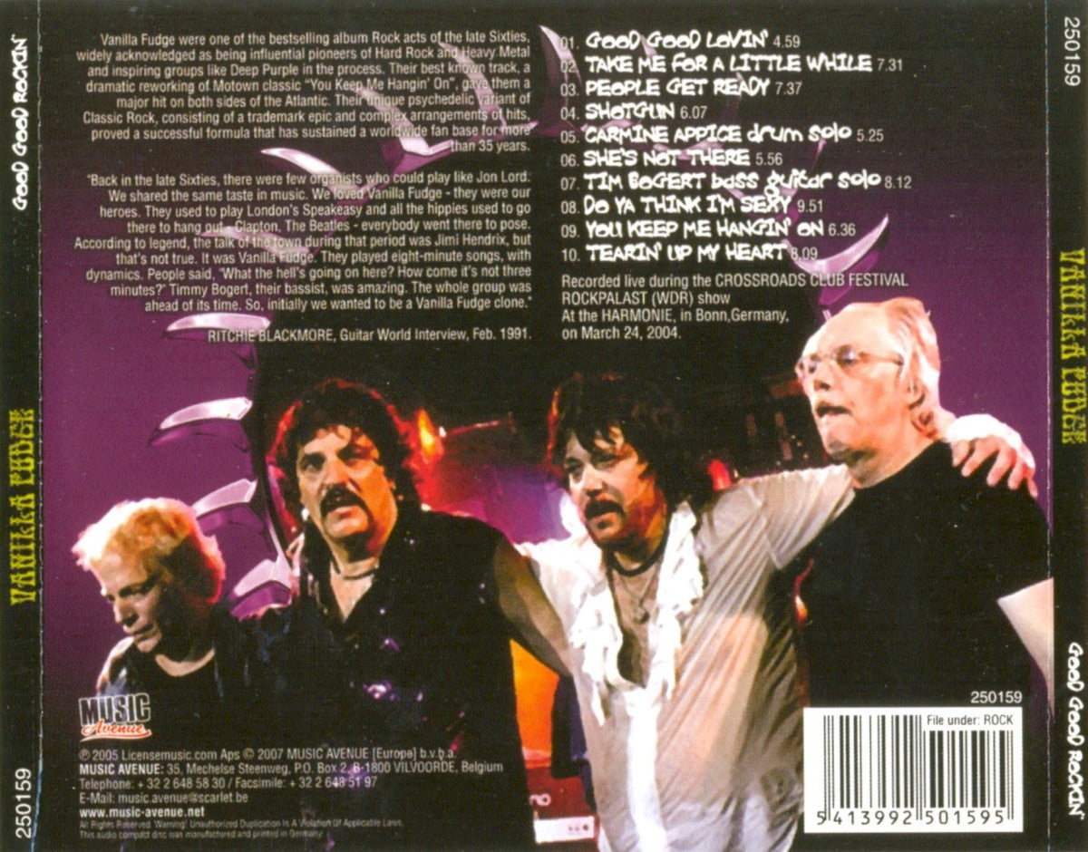 Back Cover: Vanilla Fudge – Live CD | Relix