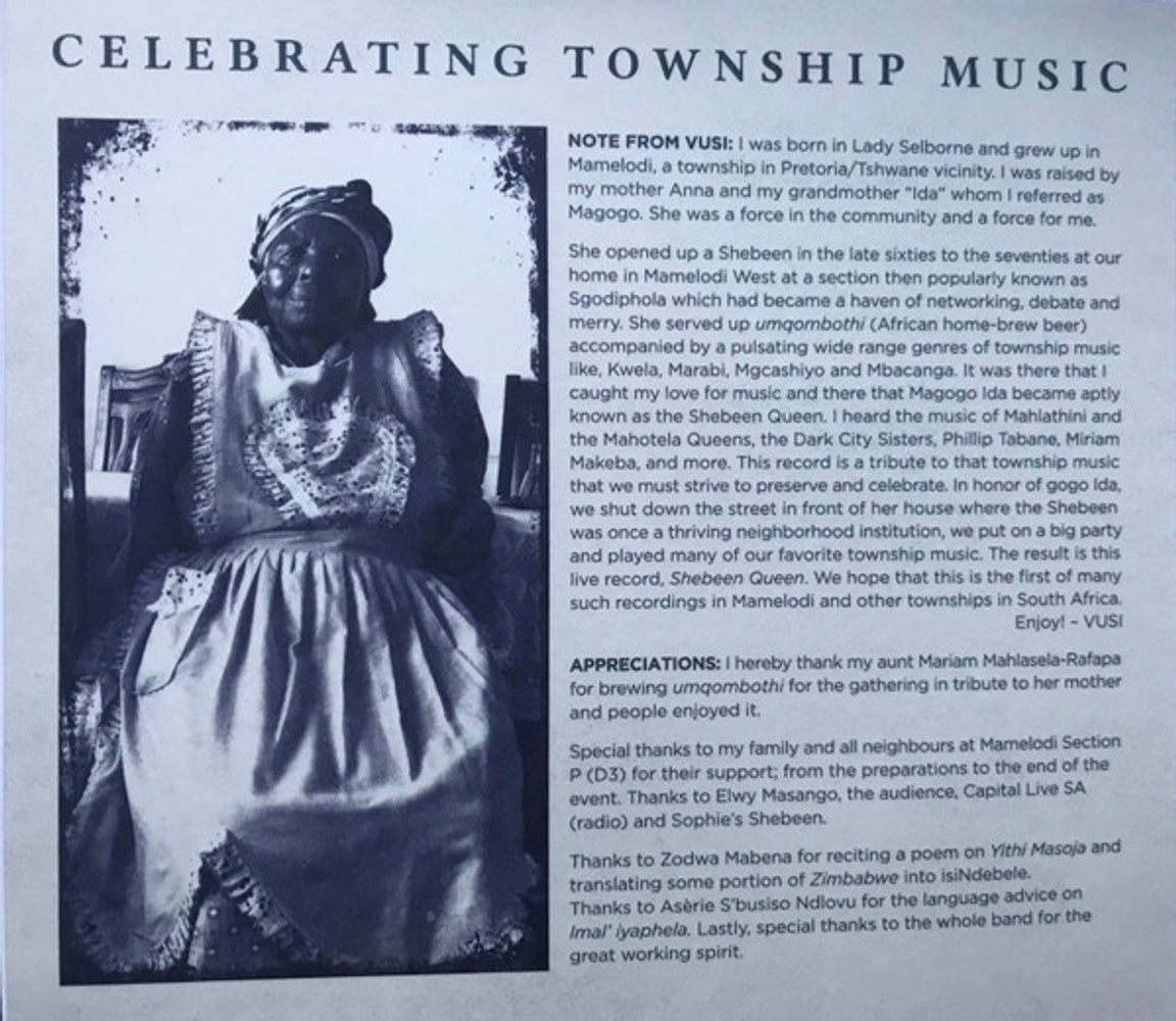Back Cover: Vusi Mahlasela – Shebeen Queen CD | Relix