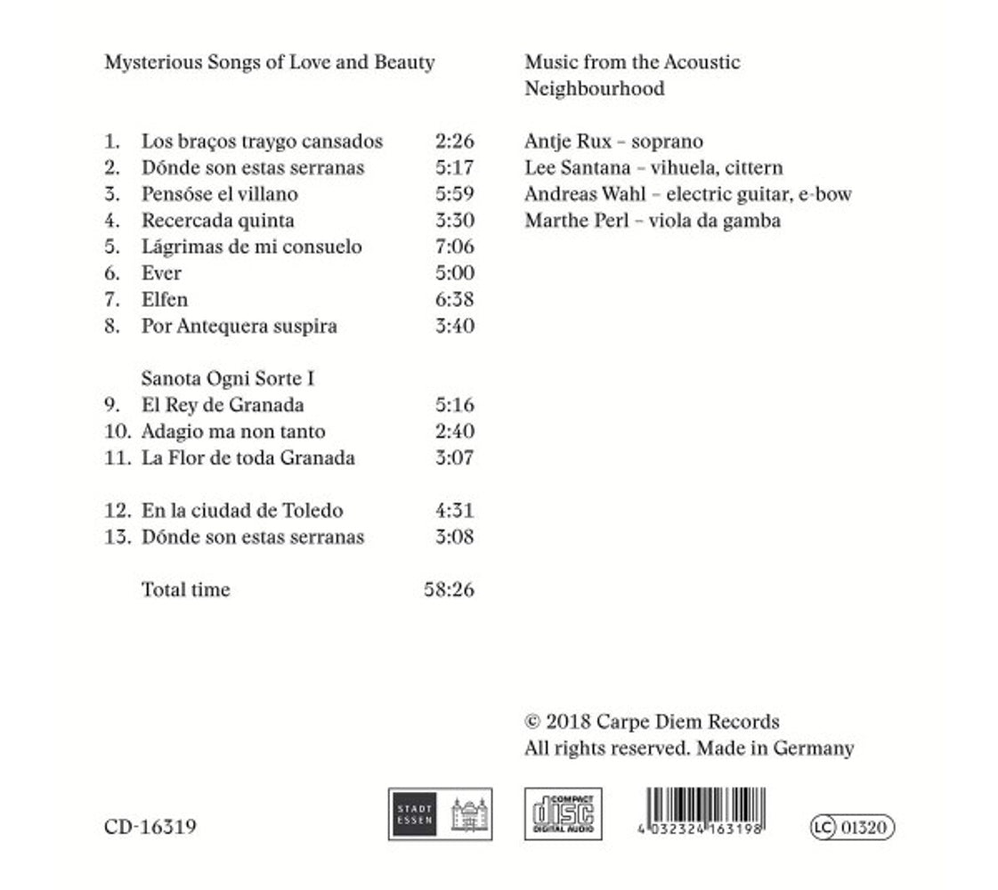 Back Cover: Wahl / Santana / Rux – Donde Son Estas Serranas CD | Relix