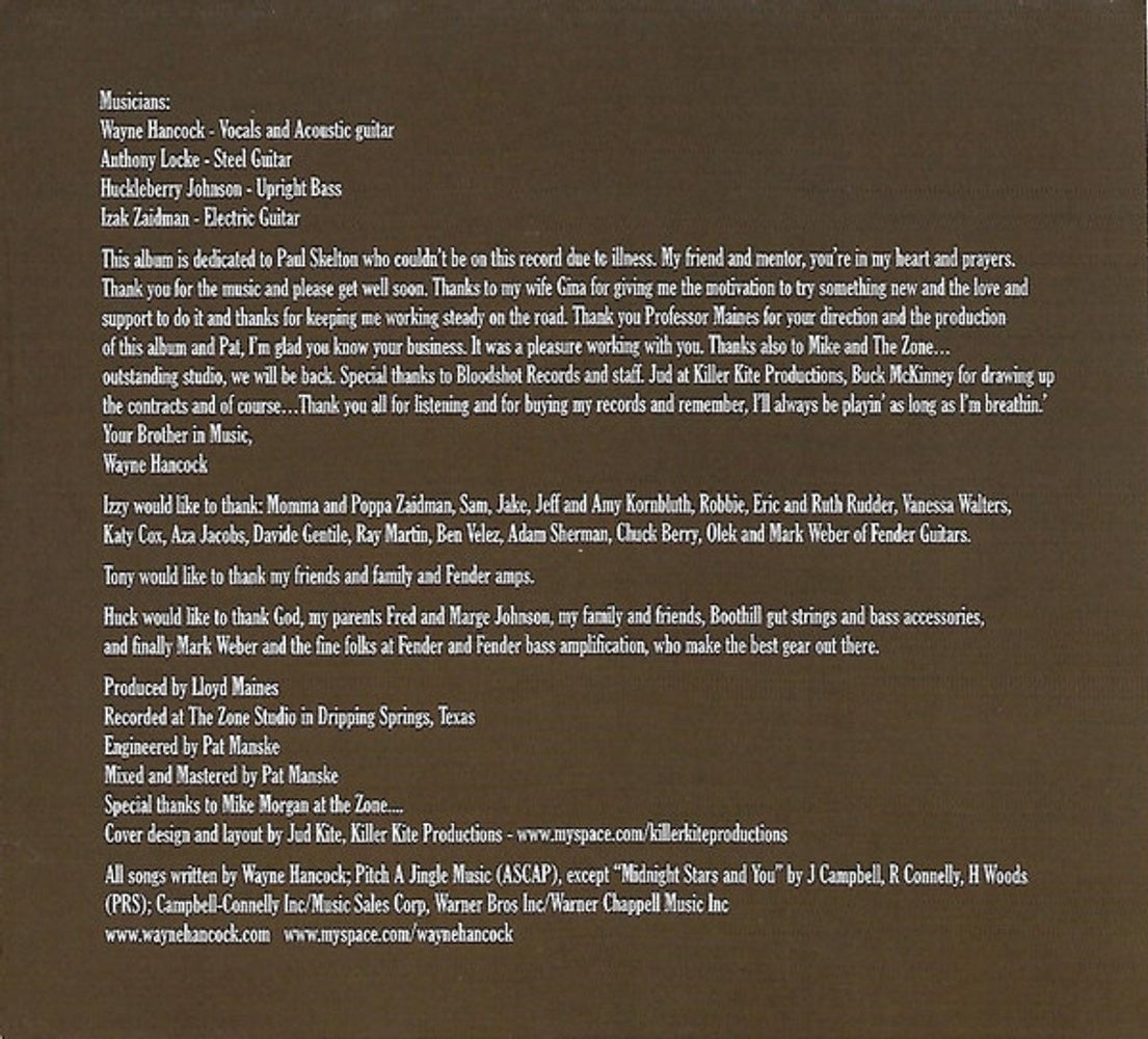 Back Cover: Wayne Hancock – Viper of Melody CD | Relix