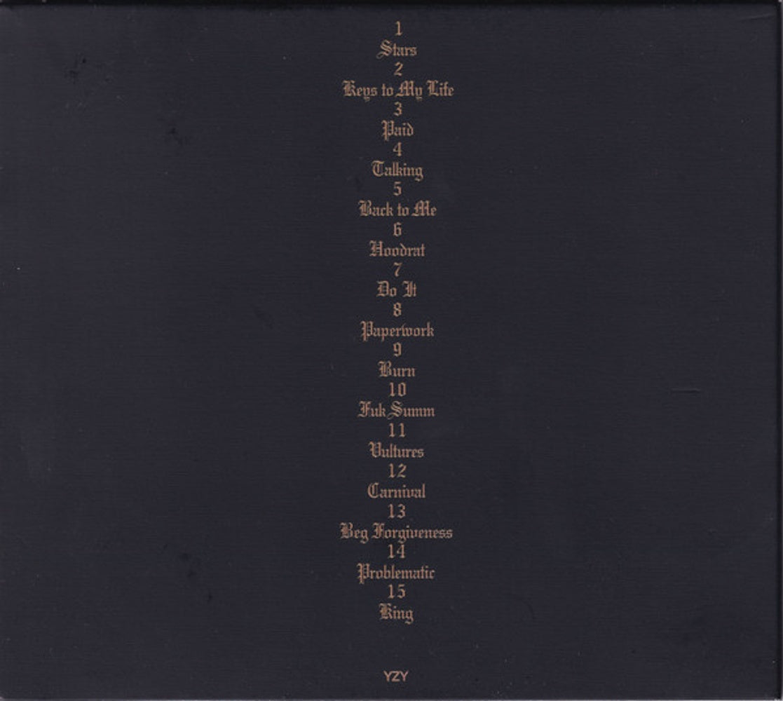 Back Cover: West, Kanye / Ty Dolla Sign – Vultures 1 - Digipak (CD) CD | Relix