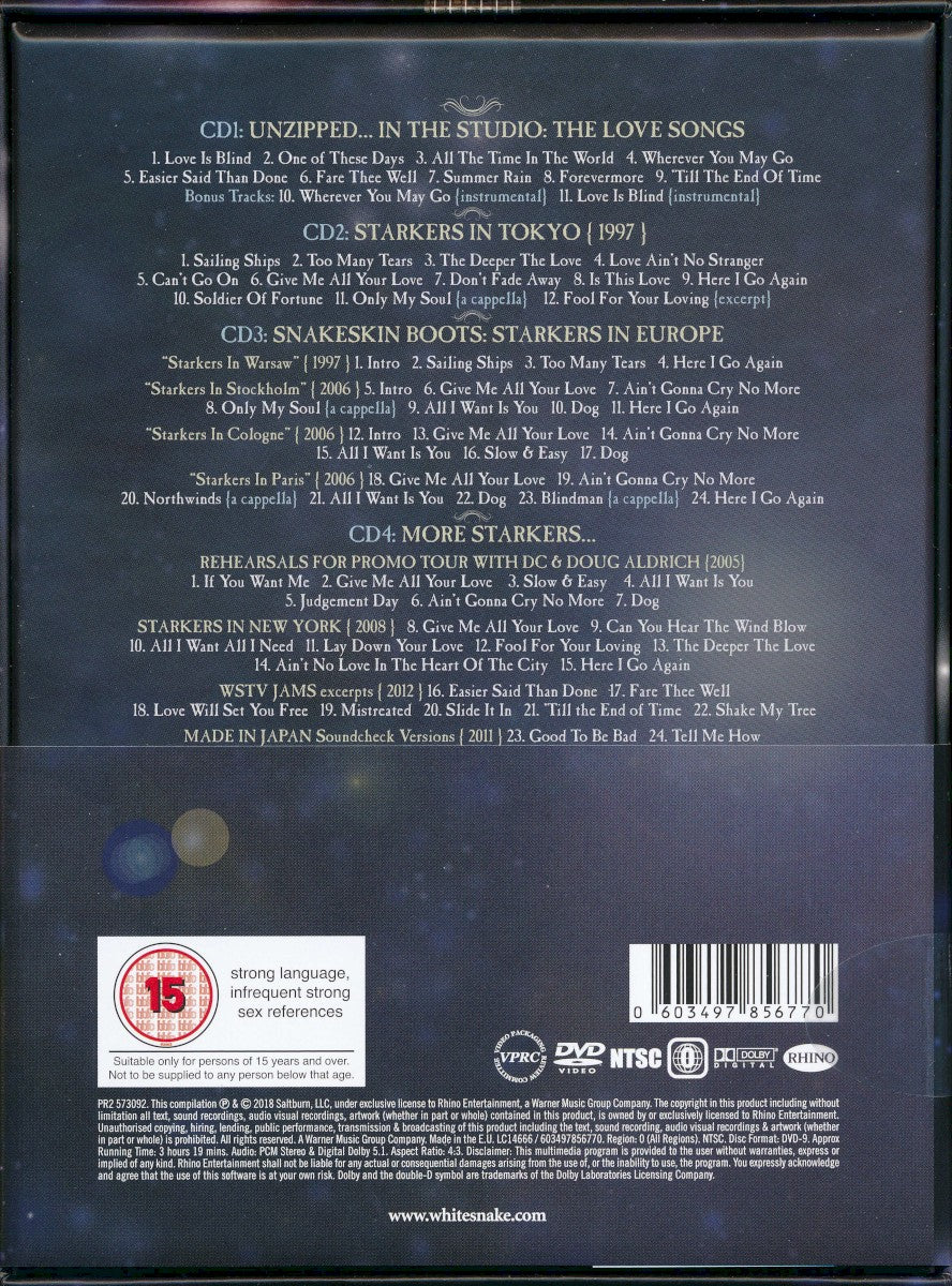 Back Cover: Whitesnake – Unzipped (Super Deluxe Edition 5-CD) CD | Relix