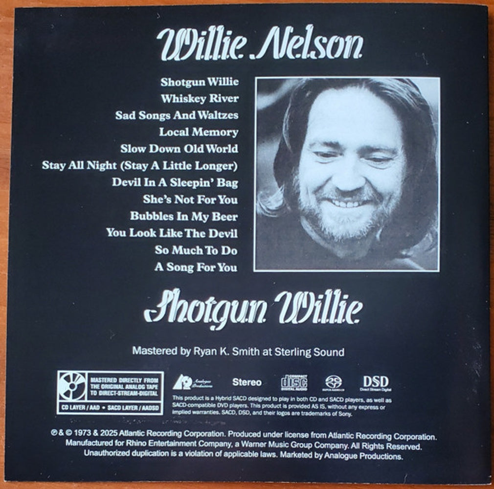 Back Cover: Willie Nelson – Shotgun Willie (Hybr CD) CD | Relix