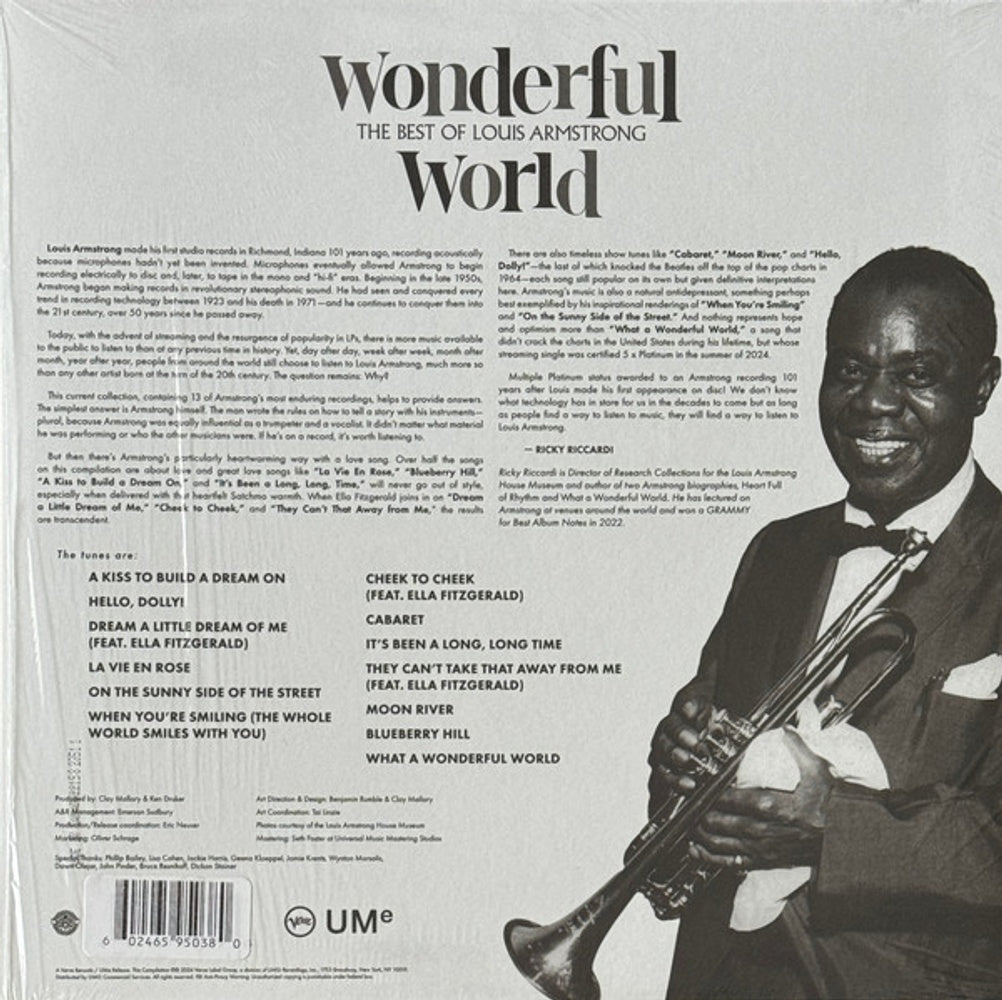 Back Cover: Wonderful World: The Best Of Louis Armstrong (LP Vinyl) Vinyl LP | Relix