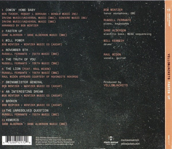 Back Cover: Yellowjackets – Fasten Up CD | Relix