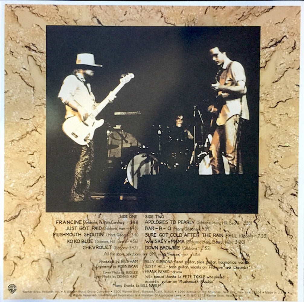 Back Cover: ZZ Top – Rio Grande Mud (180 Gram LP Vinyl) Vinyl LP | Relix