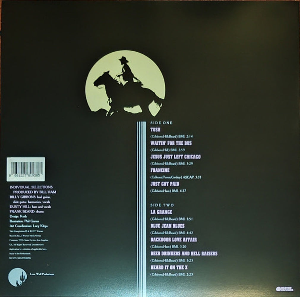 Back Cover: ZZ Top – The Best Of ZZ Top (Rocktober 2023 Translucent Blue LP Vinyl) Vinyl LP | Relix