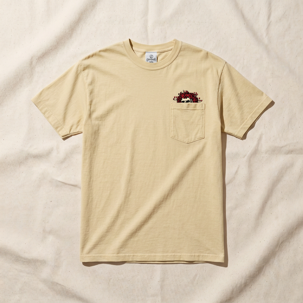 Grateful Dead Roses Pocket Tee - Yellow