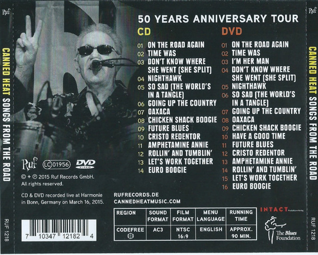 Canned Heat – Songs from the Road – Back Cover – Relix – 1248x1000px