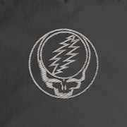 Close-up of the design on the Grateful Dead Embroidered Stealie Surf Rope Cap - Black
