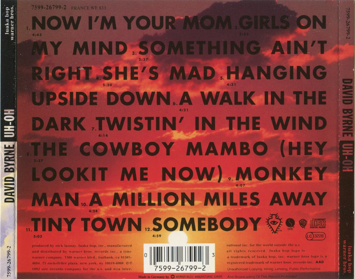 David Byrne – Uh-Oh – Back Cover – Relix – 1200x1200px