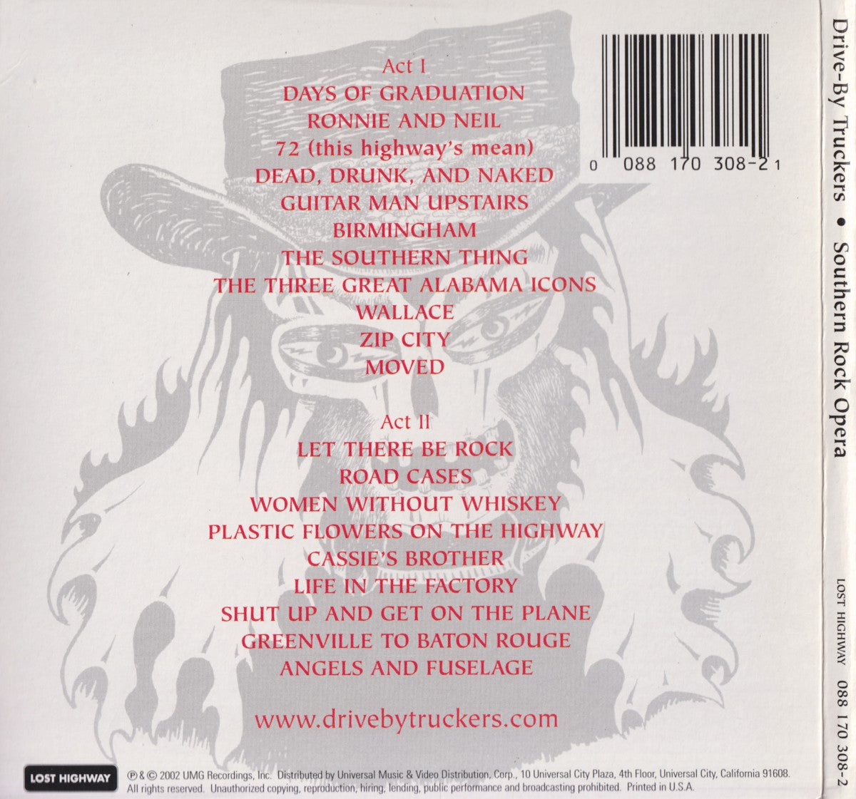 Drive-By Truckers – Southern Rock Opera – Back Cover – Relix – 1200x1200px