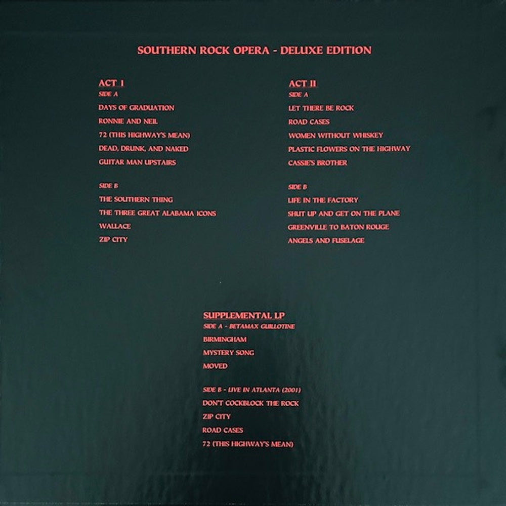 Drive-By Truckers – Southern Rock Opera (W/Book, Bonv, Deluxe, Gate LP Vinyl) – Back Cover – Relix – 1000x1000px
