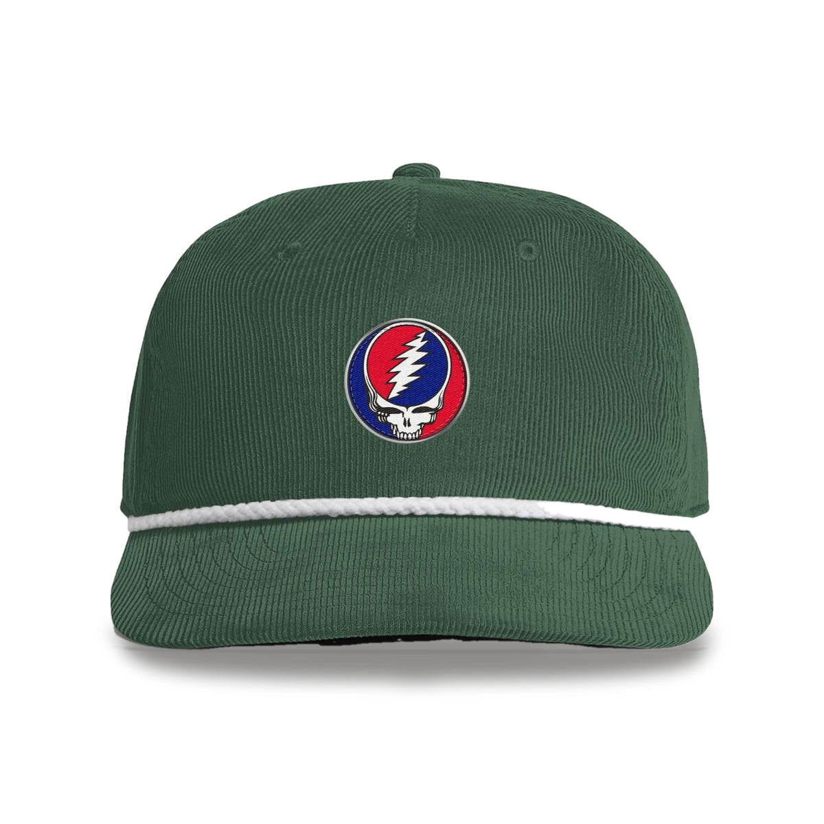 Grateful Dead Embroidered Stealie Cord Rope Cap - Forest