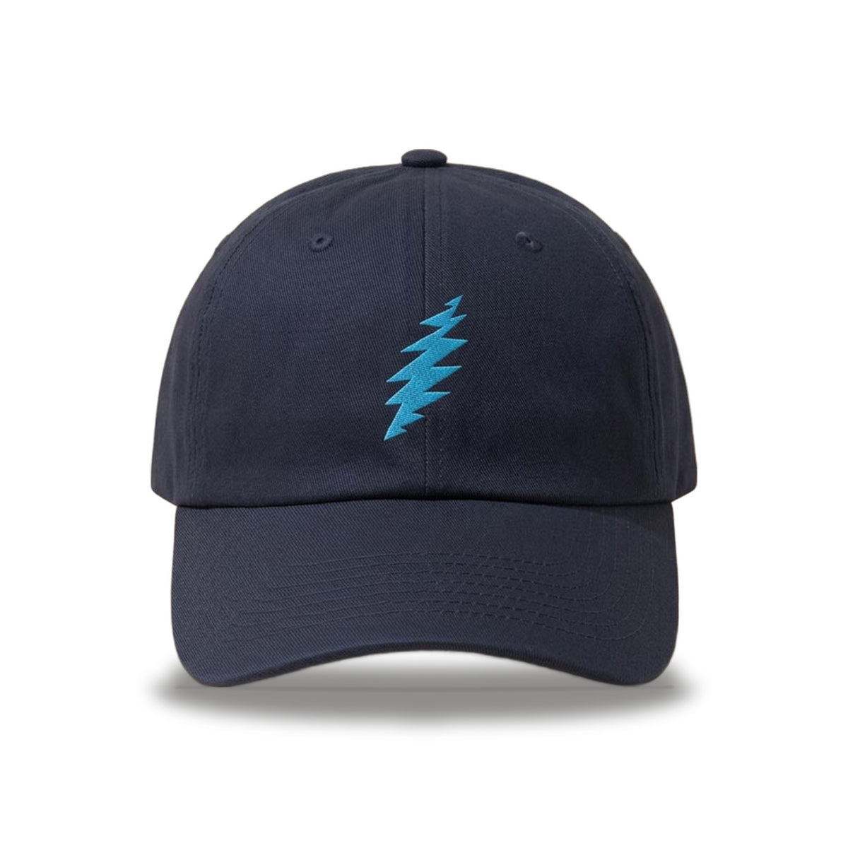 Embroidered Aqua Bolt Dad Hat in Navy — Officially licensed Grateful Dead Hat from Relix