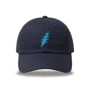 Embroidered Aqua Bolt Dad Hat in Navy — Officially licensed Grateful Dead Hat from Relix