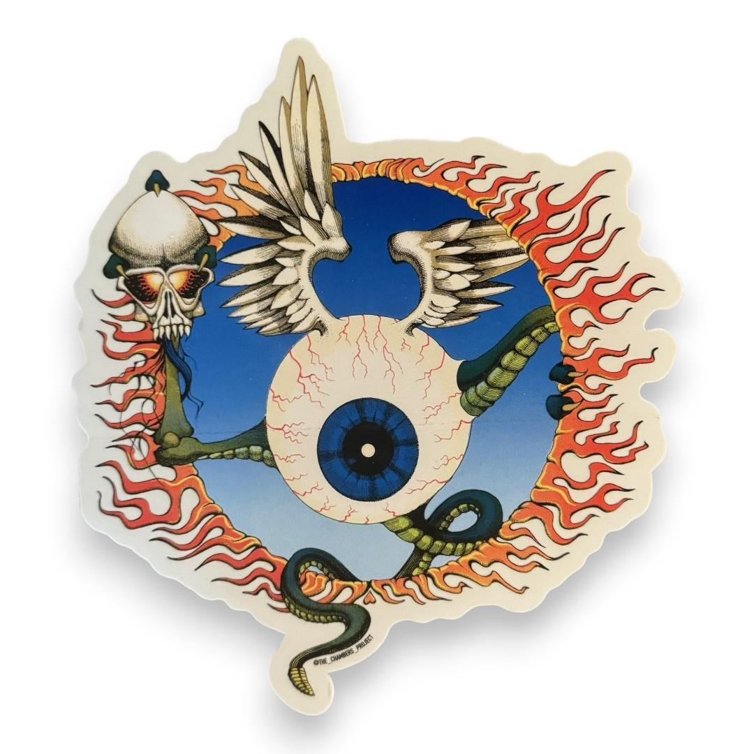 Flying Eyeball Sticker by Rick Griffin